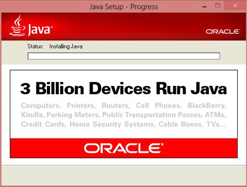 Java Setup, progress